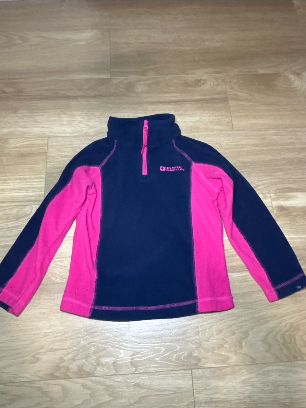 Mountain Warehouse Navy and Hot Pink Kids Fleece Quarter-Zip